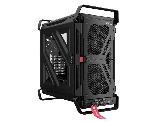 Alt view image 2 of 20 - CORSAIR WARTHOG Airflow Mid-Tower Case - Thick Steel Construction - High-Airflow Performance - InfiniRail™ Fan Mounting System - Fits Multiple 360mm Radiators - Reverse Motherboard Support - Black