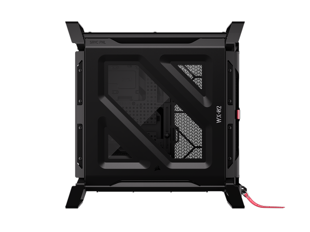 Alt view image 5 of 20 - CORSAIR WARTHOG Airflow Mid-Tower Case - Thick Steel Construction - High-Airflow Performance - InfiniRail™ Fan Mounting System - Fits Multiple 360mm Radiators - Reverse Motherboard Support - Black