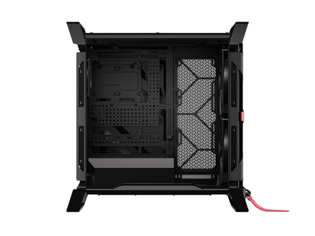 Alt view image 6 of 20 - CORSAIR WARTHOG Airflow Mid-Tower Case - Thick Steel Construction - High-Airflow Performance - InfiniRail™ Fan Mounting System - Fits Multiple 360mm Radiators - Reverse Motherboard Support - Black