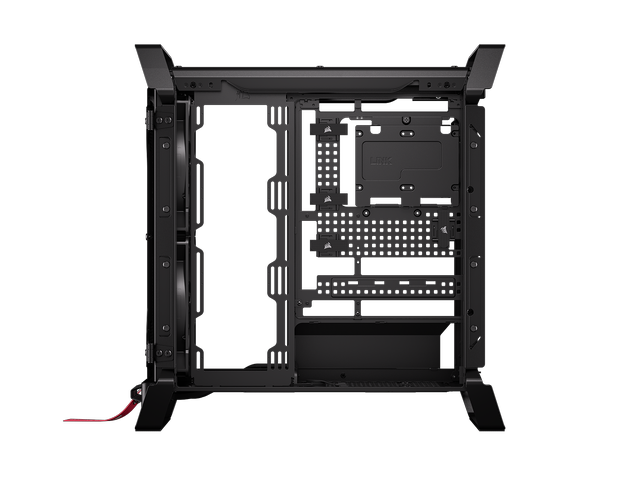 Alt view image 8 of 20 - CORSAIR WARTHOG Airflow Mid-Tower Case - Thick Steel Construction - High-Airflow Performance - InfiniRail™ Fan Mounting System - Fits Multiple 360mm Radiators - Reverse Motherboard Support - Black