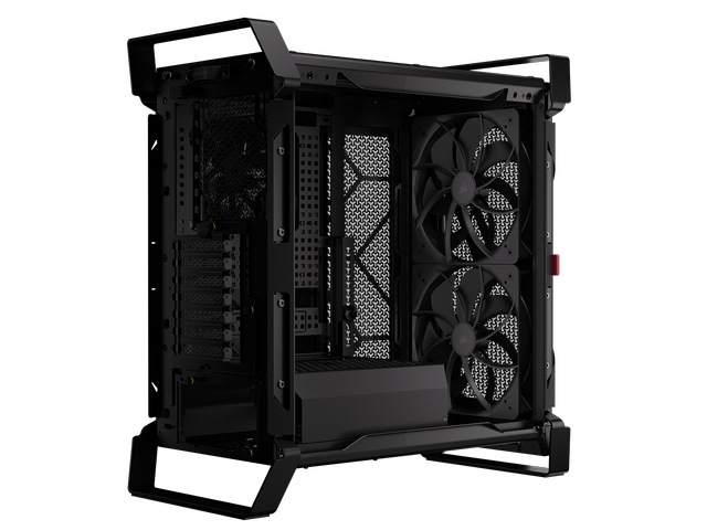 Alt view image 3 of 20 - CORSAIR WARTHOG Airflow Mid-Tower Case - Thick Steel Construction - High-Airflow Performance - InfiniRail™ Fan Mounting System - Fits Multiple 360mm Radiators - Reverse Motherboard Support - Black