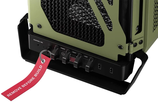 Alt view image 11 of 20 - CORSAIR WARTHOG Airflow Mid-Tower Case - Thick Steel Construction - High-Airflow Performance - InfiniRail™ Fan Mounting System - Fits Multiple 360mm Radiators -Reverse Motherboard Support, Olive Drab