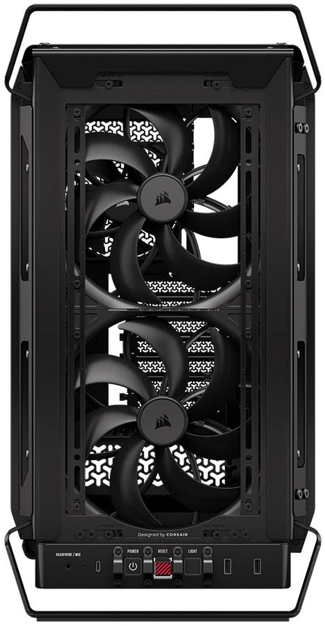 Alt view image 10 of 19 - CORSAIR WARTHOG RS Airflow Mid-Tower Case - Thick Steel Construction - 2x RS200 & 1x RS120 fans - High-Airflow Performance - InfiniRailFan Mounting System - Fits Multiple 360mm Radiators - Black