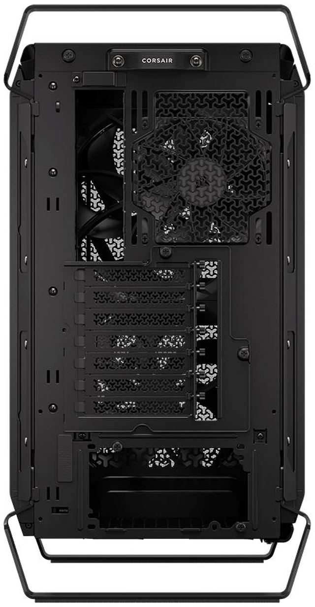 Alt view image 13 of 19 - CORSAIR WARTHOG RS Airflow Mid-Tower Case - Thick Steel Construction - 2x RS200 & 1x RS120 fans - High-Airflow Performance - InfiniRailFan Mounting System - Fits Multiple 360mm Radiators - Black