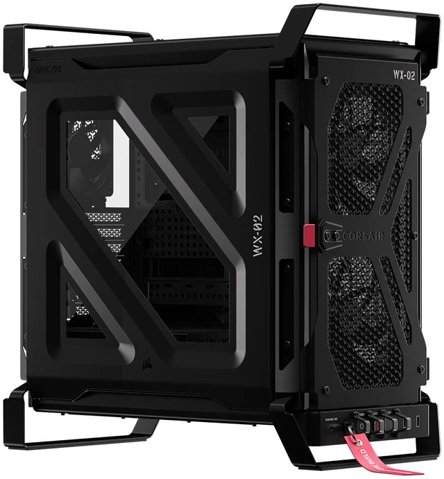 Alt view image 2 of 19 - CORSAIR WARTHOG RS Airflow Mid-Tower Case - Thick Steel Construction - 2x RS200 & 1x RS120 fans - High-Airflow Performance - InfiniRailFan Mounting System - Fits Multiple 360mm Radiators - Black