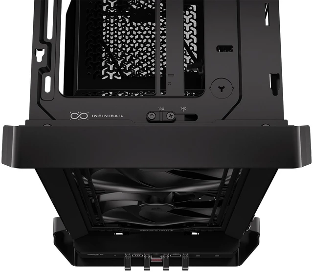 Alt view image 15 of 19 - CORSAIR WARTHOG RS Airflow Mid-Tower Case - Thick Steel Construction - 2x RS200 & 1x RS120 fans - High-Airflow Performance - InfiniRailFan Mounting System - Fits Multiple 360mm Radiators - Black