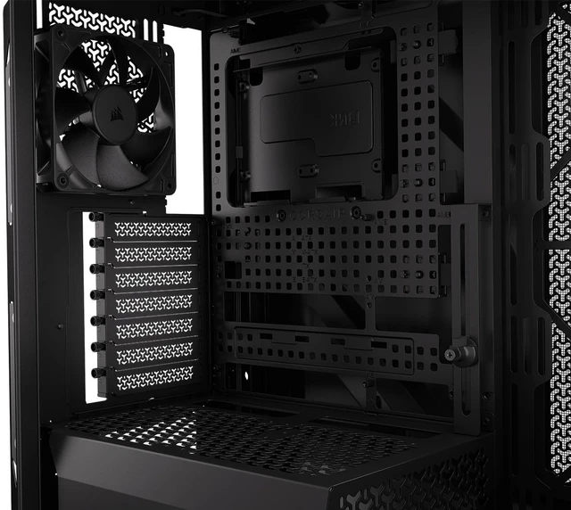 Alt view image 18 of 19 - CORSAIR WARTHOG RS Airflow Mid-Tower Case - Thick Steel Construction - 2x RS200 & 1x RS120 fans - High-Airflow Performance - InfiniRailFan Mounting System - Fits Multiple 360mm Radiators - Black