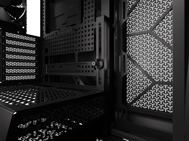 Alt view image 19 of 19 - CORSAIR WARTHOG RS Airflow Mid-Tower Case - Thick Steel Construction - 2x RS200 & 1x RS120 fans - High-Airflow Performance - InfiniRailFan Mounting System - Fits Multiple 360mm Radiators - Black