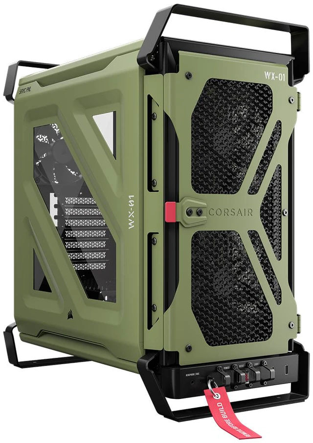 Main image of CORSAIR WARTHOG RS Airflow Mid-Tower Case - Thick Steel Construction - 2x RS200 & 1x RS120 fans - High-Airflow Performance - InfiniRailFan Mounting System - Fits Multiple 360mm Radiators, , Olive Drab