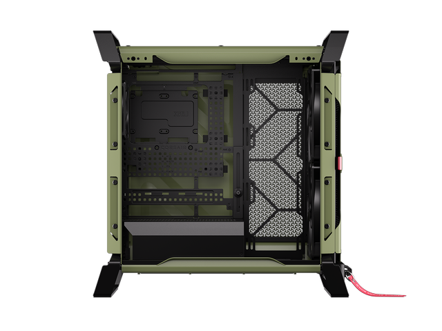 Alt view image 4 of 20 - CORSAIR WARTHOG RS Airflow Mid-Tower Case - Thick Steel Construction - 2x RS200 & 1x RS120 fans - High-Airflow Performance - InfiniRailFan Mounting System - Fits Multiple 360mm Radiators, , Olive Drab