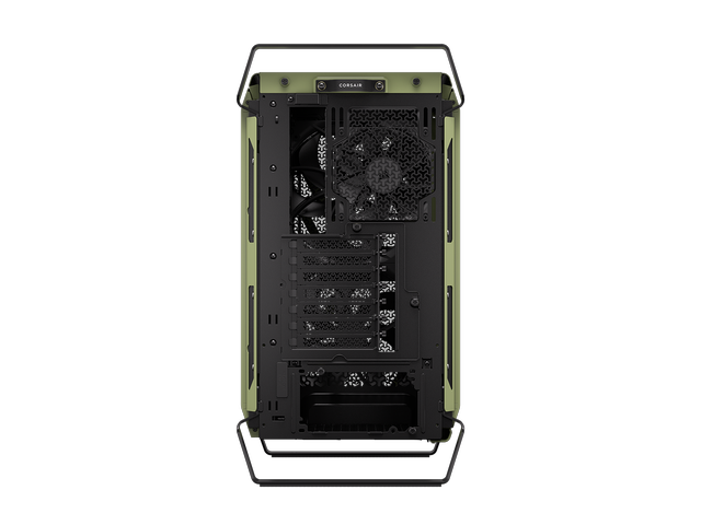 Alt view image 7 of 20 - CORSAIR WARTHOG RS Airflow Mid-Tower Case - Thick Steel Construction - 2x RS200 & 1x RS120 fans - High-Airflow Performance - InfiniRailFan Mounting System - Fits Multiple 360mm Radiators, , Olive Drab