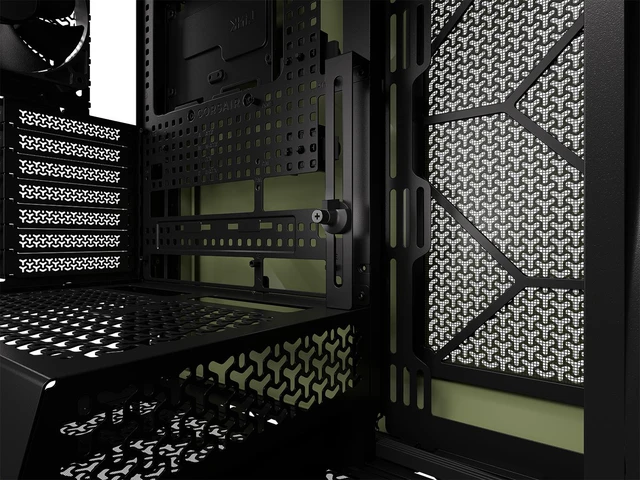 Alt view image 9 of 20 - CORSAIR WARTHOG RS Airflow Mid-Tower Case - Thick Steel Construction - 2x RS200 & 1x RS120 fans - High-Airflow Performance - InfiniRailFan Mounting System - Fits Multiple 360mm Radiators, , Olive Drab