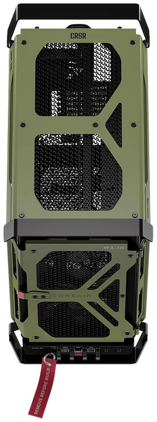 Alt view image 13 of 20 - CORSAIR WARTHOG RS Airflow Mid-Tower Case - Thick Steel Construction - 2x RS200 & 1x RS120 fans - High-Airflow Performance - InfiniRailFan Mounting System - Fits Multiple 360mm Radiators, , Olive Drab