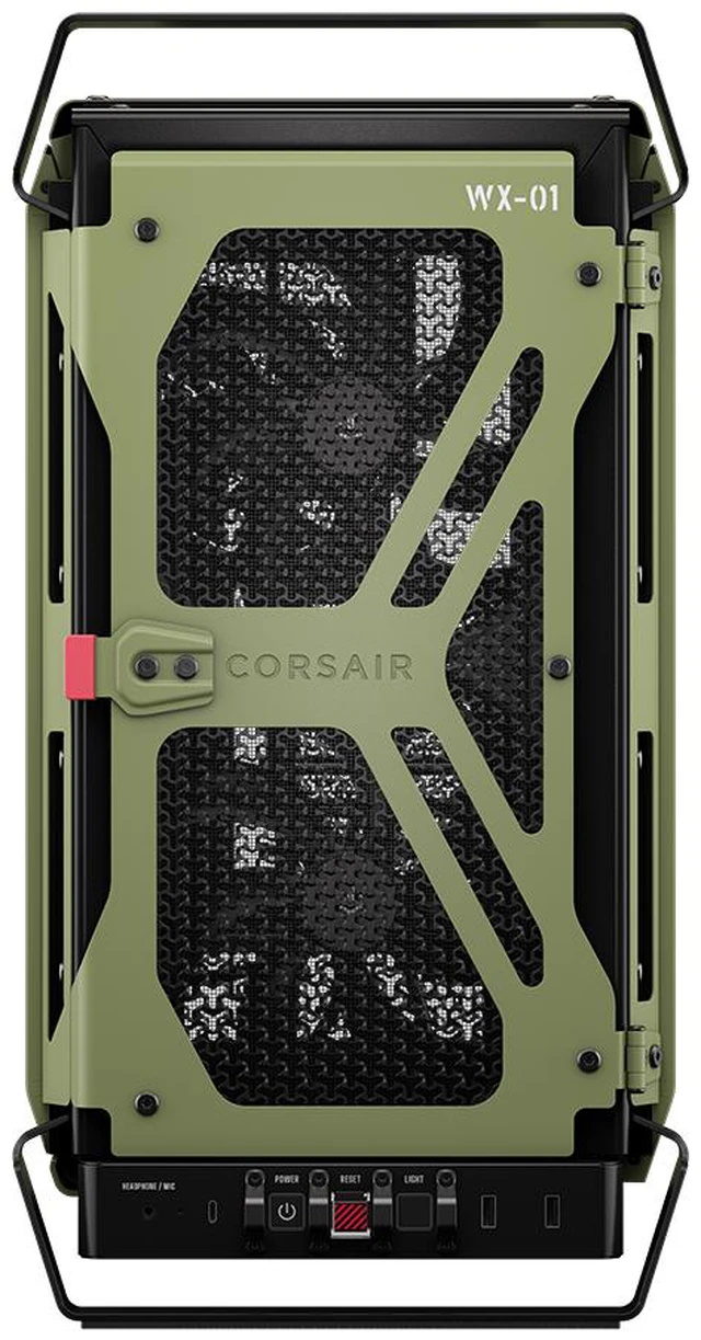 Alt view image 15 of 20 - CORSAIR WARTHOG RS Airflow Mid-Tower Case - Thick Steel Construction - 2x RS200 & 1x RS120 fans - High-Airflow Performance - InfiniRailFan Mounting System - Fits Multiple 360mm Radiators, , Olive Drab