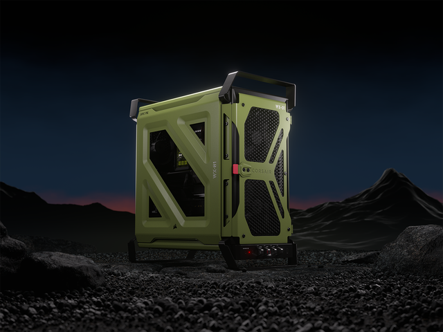 Alt view image 16 of 20 - CORSAIR WARTHOG RS Airflow Mid-Tower Case - Thick Steel Construction - 2x RS200 & 1x RS120 fans - High-Airflow Performance - InfiniRailFan Mounting System - Fits Multiple 360mm Radiators, , Olive Drab