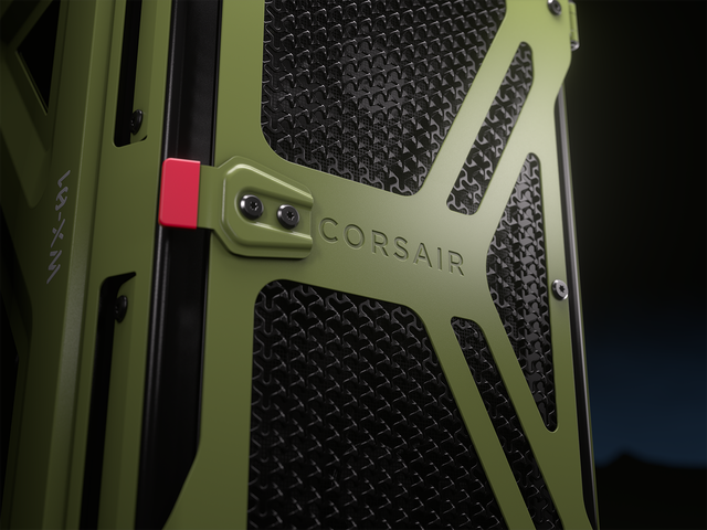 Alt view image 20 of 20 - CORSAIR WARTHOG RS Airflow Mid-Tower Case - Thick Steel Construction - 2x RS200 & 1x RS120 fans - High-Airflow Performance - InfiniRailFan Mounting System - Fits Multiple 360mm Radiators, , Olive Drab