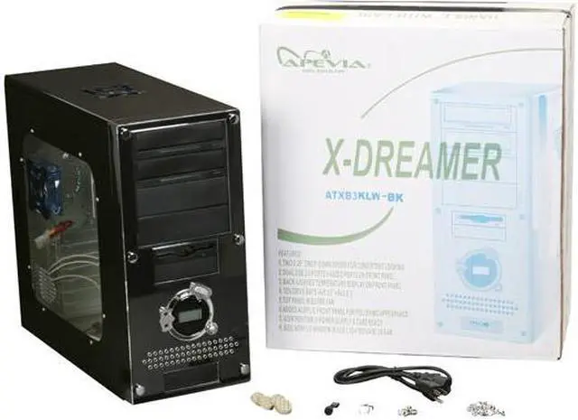 Alt view image 12 of 12 - APEVIA X-Dreamer ATXB3KLW-BK/420W Black Steel ATX Mid Tower Computer Case ATX 420W power supply for AMD/Intel Power Supply