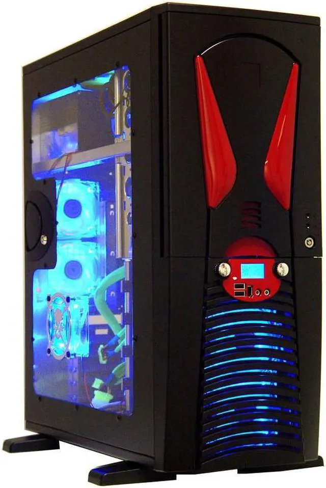 Main image of APEVIA X-Superalien ATXA6SW-BK/500 Black w/ red alien eyes Aluminum Server Computer Case ATX Aluminum 500W Power Supply