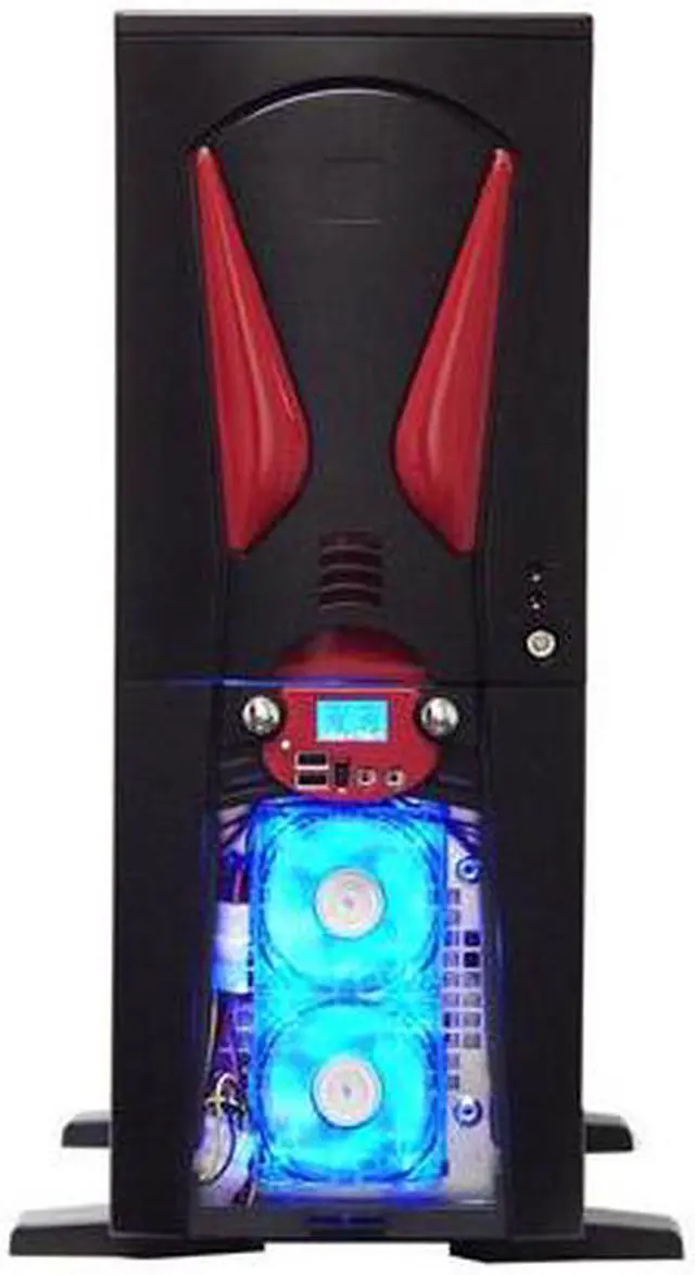 Alt view image 4 of 15 - APEVIA X-Superalien ATXA6SW-BK/500 Black w/ red alien eyes Aluminum Server Computer Case ATX Aluminum 500W Power Supply