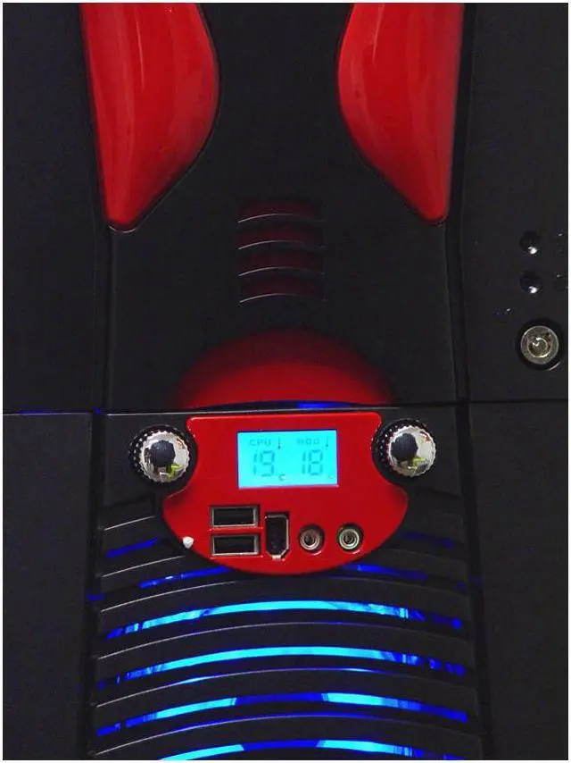 Alt view image 8 of 15 - APEVIA X-Superalien ATXA6SW-BK/500 Black w/ red alien eyes Aluminum Server Computer Case ATX Aluminum 500W Power Supply