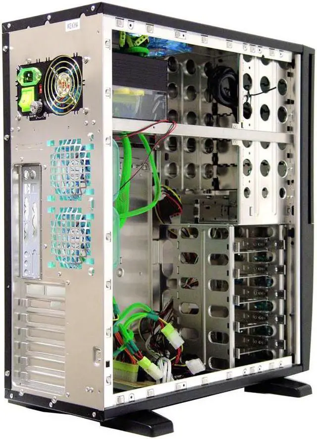 Alt view image 11 of 15 - APEVIA X-Superalien ATXA6SW-BK/500 Black w/ red alien eyes Aluminum Server Computer Case ATX Aluminum 500W Power Supply