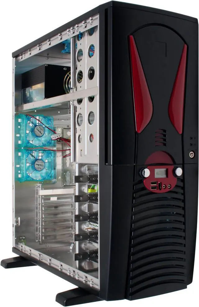 Alt view image 12 of 15 - APEVIA X-Superalien ATXA6SW-BK/500 Black w/ red alien eyes Aluminum Server Computer Case ATX Aluminum 500W Power Supply
