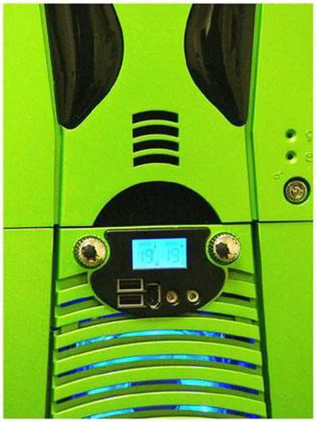 Alt view image 8 of 15 - APEVIA X-Superalien ATXA6SW-GN/500 Green Aluminum Server Computer Case 500W Power Supply