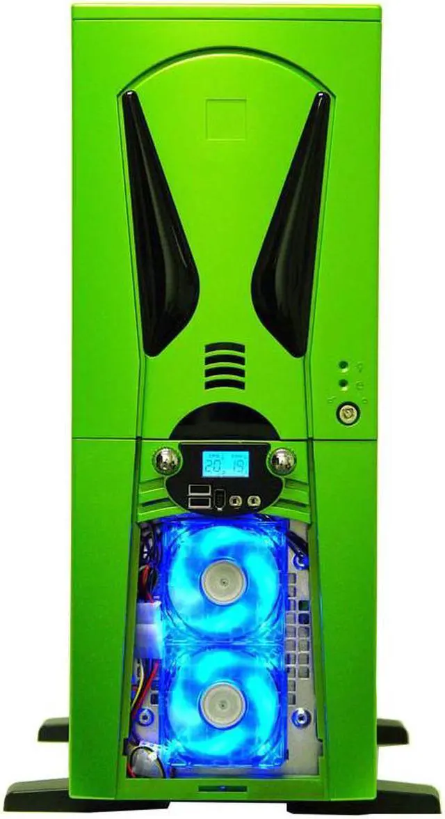 Alt view image 4 of 15 - APEVIA X-Superalien ATXA6SW-GN/500 Green Aluminum Server Computer Case 500W Power Supply