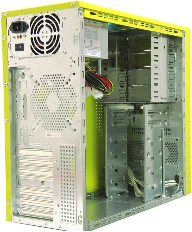 Alt view image 4 of 11 - APEVIA X-Dreamer ATXB3KLW-YL Yellow Steel ATX Mid Tower Computer Case 420W Power Supply