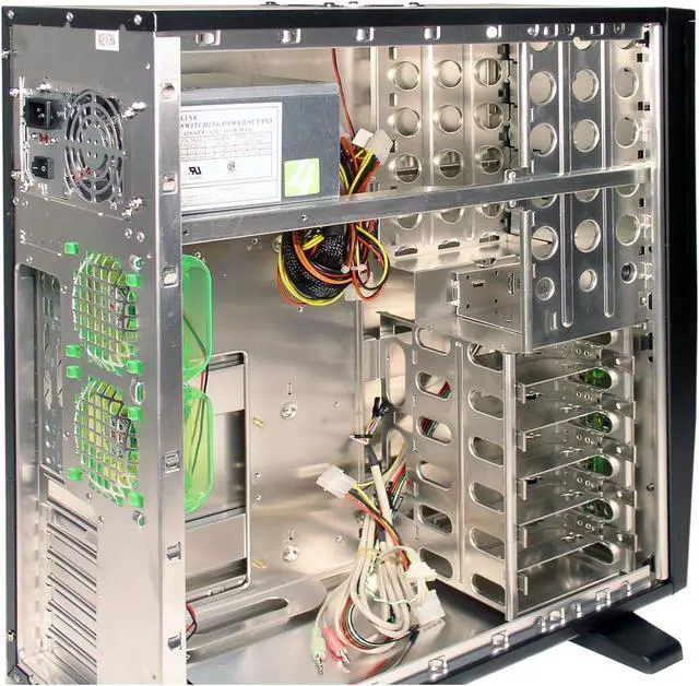 Alt view image 6 of 12 - APEVIA X-Alien ATXA7AW-BK/420 Black Aluminum Server Computer Case 420W Power Supply