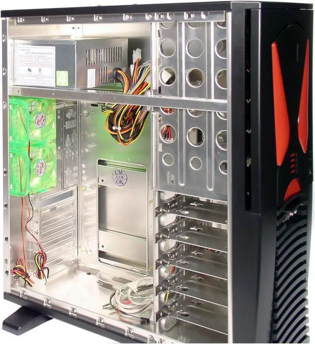 Alt view image 7 of 12 - APEVIA X-Alien ATXA7AW-BK/420 Black Aluminum Server Computer Case 420W Power Supply