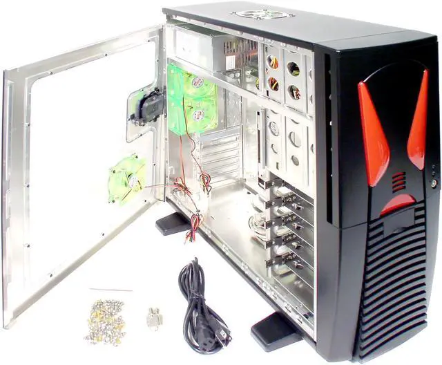 Alt view image 5 of 12 - APEVIA X-Alien ATXA7AW-BK/420 Black Aluminum Server Computer Case 420W Power Supply