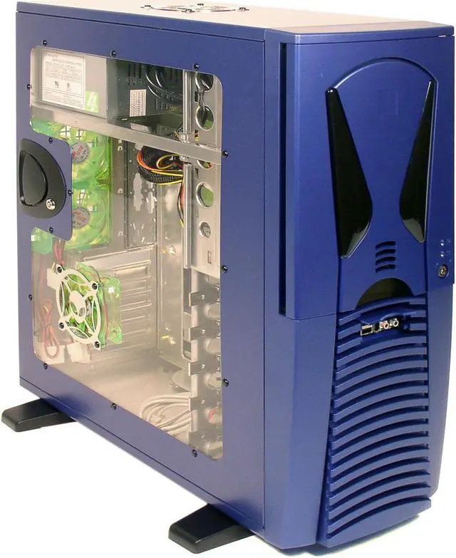 Main image of APEVIA X-Alien ATXA7AW-BL/420 Blue Aluminum Server Computer Case 420W Power Supply