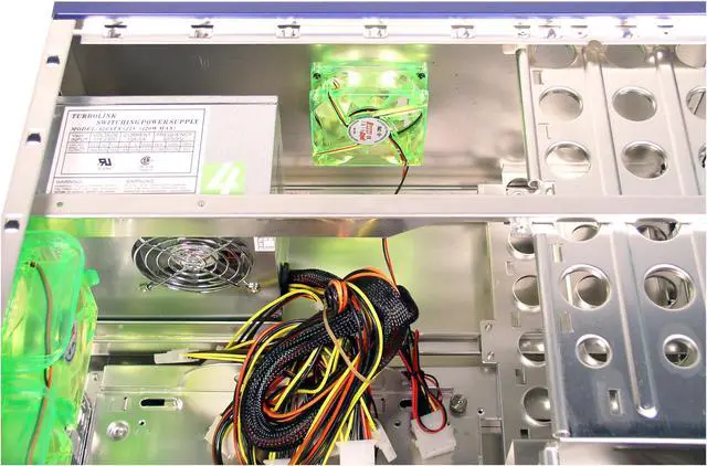 Alt view image 8 of 10 - APEVIA X-Alien ATXA7AW-BL/420 Blue Aluminum Server Computer Case 420W Power Supply