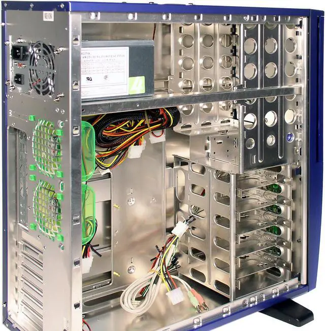 Alt view image 6 of 10 - APEVIA X-Alien ATXA7AW-BL/420 Blue Aluminum Server Computer Case 420W Power Supply