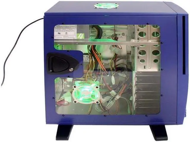 Alt view image 4 of 10 - APEVIA X-Alien ATXA7AW-BL/420 Blue Aluminum Server Computer Case 420W Power Supply