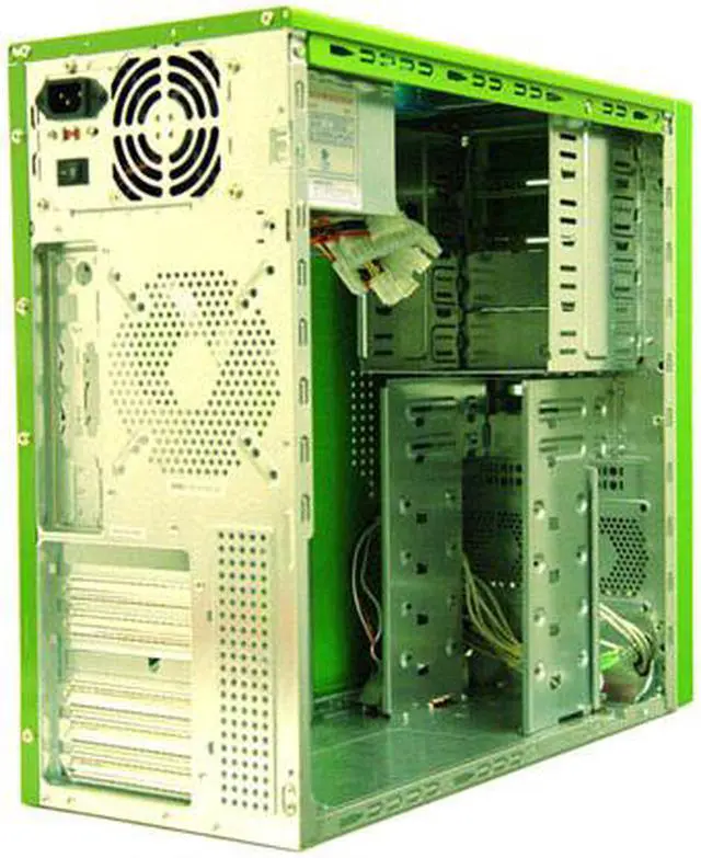 Alt view image 9 of 12 - APEVIA X-Dreamer II ATXB4KLW-GN Green Steel ATX Mid Tower Computer Case ATX 420W power supply for AMD/Intel Power Supply