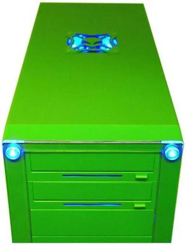 Alt view image 4 of 12 - APEVIA X-Dreamer II ATXB4KLW-GN Green Steel ATX Mid Tower Computer Case ATX 420W power supply for AMD/Intel Power Supply