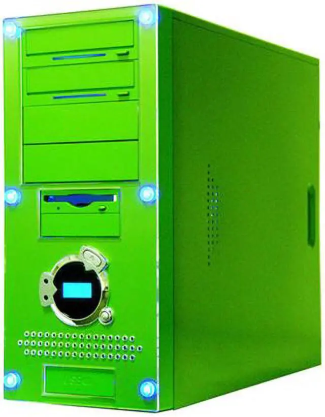 Alt view image 2 of 12 - APEVIA X-Dreamer II ATXB4KLW-GN Green Steel ATX Mid Tower Computer Case ATX 420W power supply for AMD/Intel Power Supply