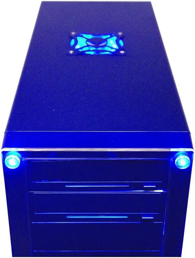 Alt view image 7 of 13 - APEVIA X-Dreamer II ATXB4KLW-BL Blue Steel ATX Mid Tower Computer Case 420W Power Supply