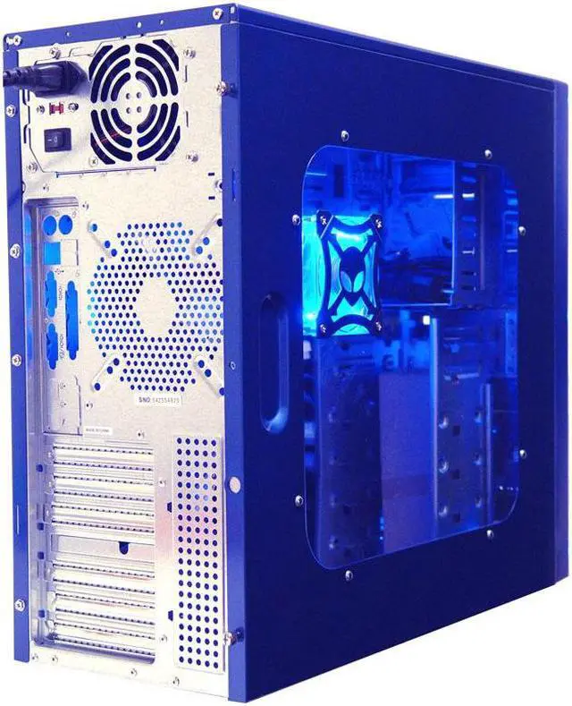 Alt view image 3 of 13 - APEVIA X-Dreamer II ATXB4KLW-BL Blue Steel ATX Mid Tower Computer Case 420W Power Supply