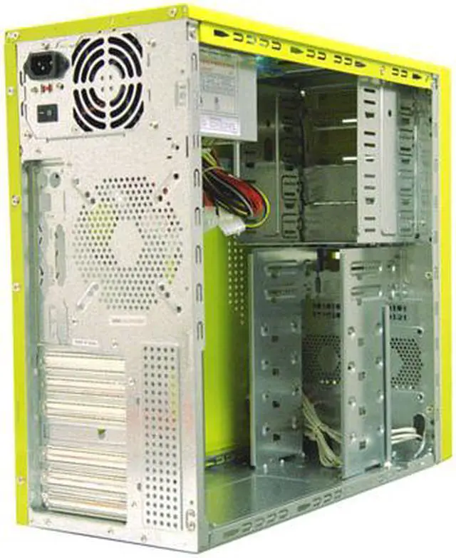 Alt view image 9 of 15 - APEVIA X-Dreamer II ATXB4KLW-YL Yellow Steel ATX Mid Tower Computer Case 420W Power Supply