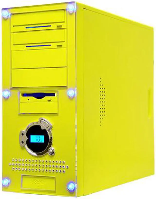 Alt view image 2 of 15 - APEVIA X-Dreamer II ATXB4KLW-YL Yellow Steel ATX Mid Tower Computer Case 420W Power Supply