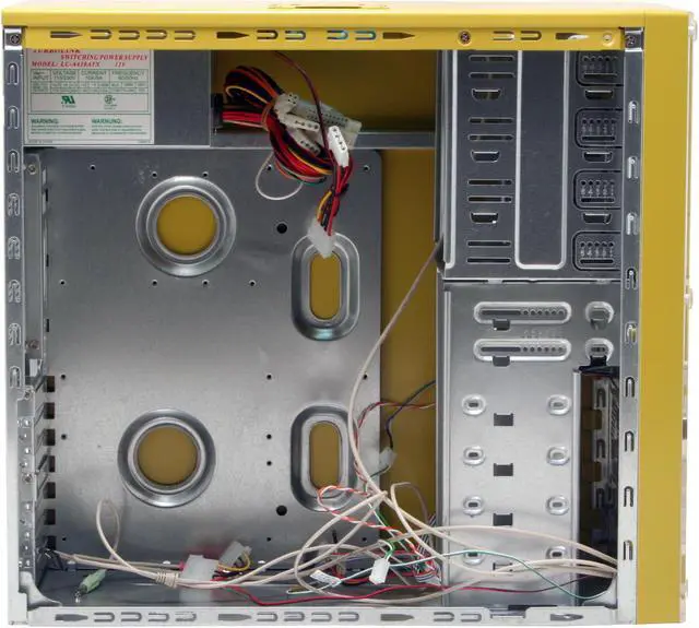 Alt view image 10 of 15 - APEVIA X-Dreamer II ATXB4KLW-YL Yellow Steel ATX Mid Tower Computer Case 420W Power Supply