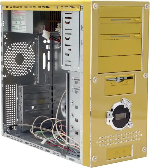 Alt view image 11 of 15 - APEVIA X-Dreamer II ATXB4KLW-YL Yellow Steel ATX Mid Tower Computer Case 420W Power Supply