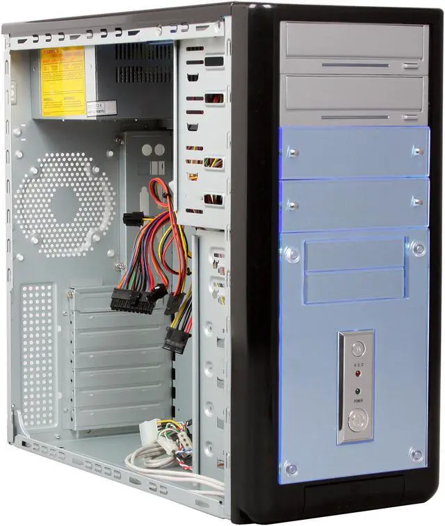 Alt view image 7 of 9 - APEVIA X-Gear ATXB5KLW-BK Black Steel ATX Mid Tower Computer Case 420W Power Supply