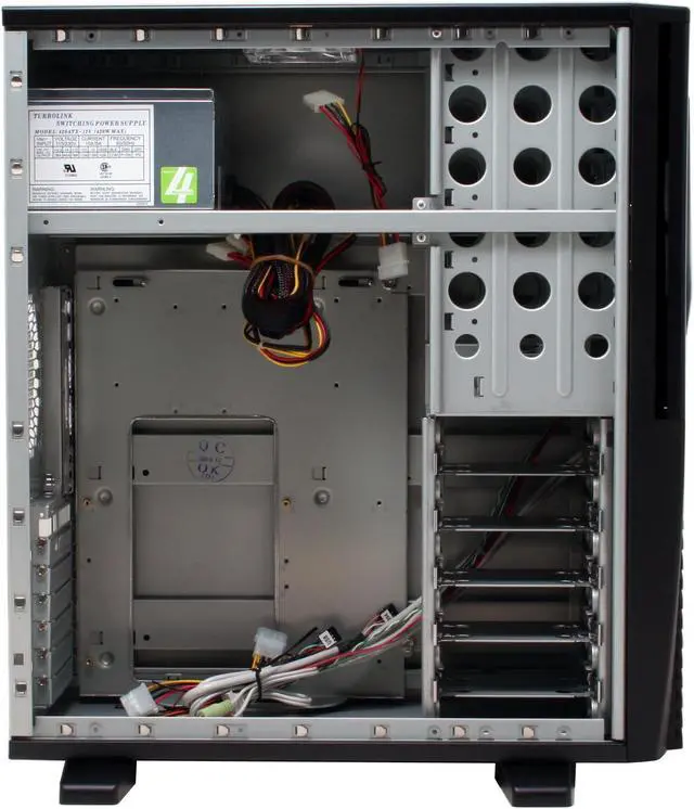 Alt view image 10 of 15 - APEVIA X-Alien ATXA1A-BK/420 Black Steel Server Computer Case 420W Power Supply