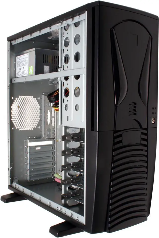 Alt view image 9 of 15 - APEVIA X-Alien ATXA1A-BK/420 Black Steel Server Computer Case 420W Power Supply