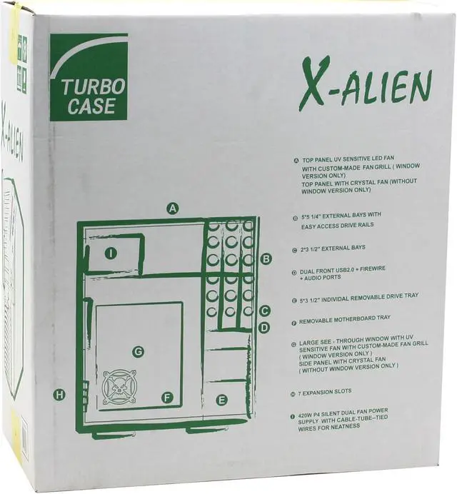 Alt view image 12 of 12 - APEVIA X-Alien ATXA1AW-BL/420 Blue Steel Server Computer Case 420W Power Supply