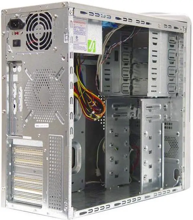 Alt view image 8 of 13 - APEVIA X-Infinity ATXB6KLW-AL Silver Steel ATX Mid Tower Computer Case ATX 350W power supply for AMD/Intel Power Supply